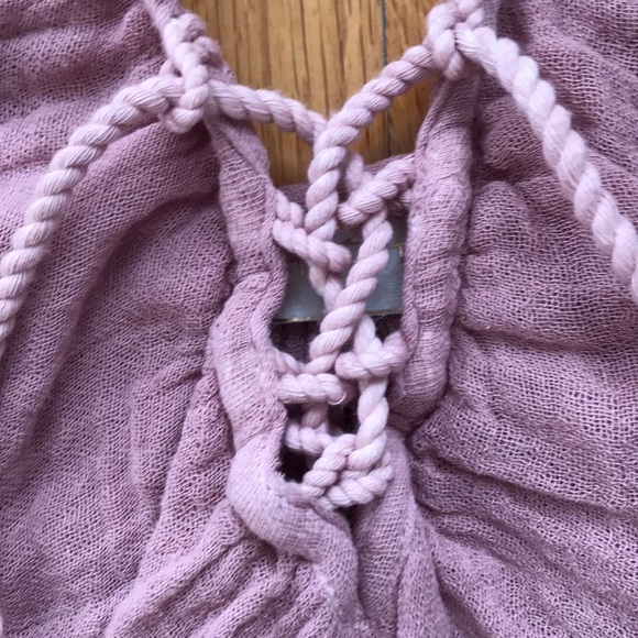 EUC Jens Pirate Booty lace up gauze top, P/S - Picture 3 of 6